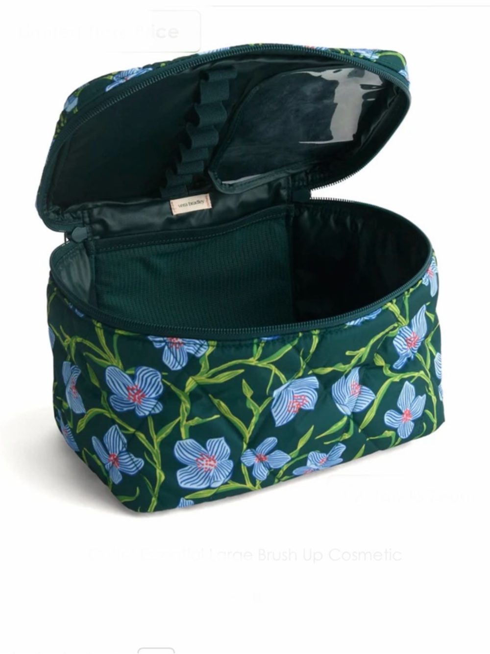 Vera Bradley Large Brush Up Cosmetic in Ultralight in Charlotte Stems NWT